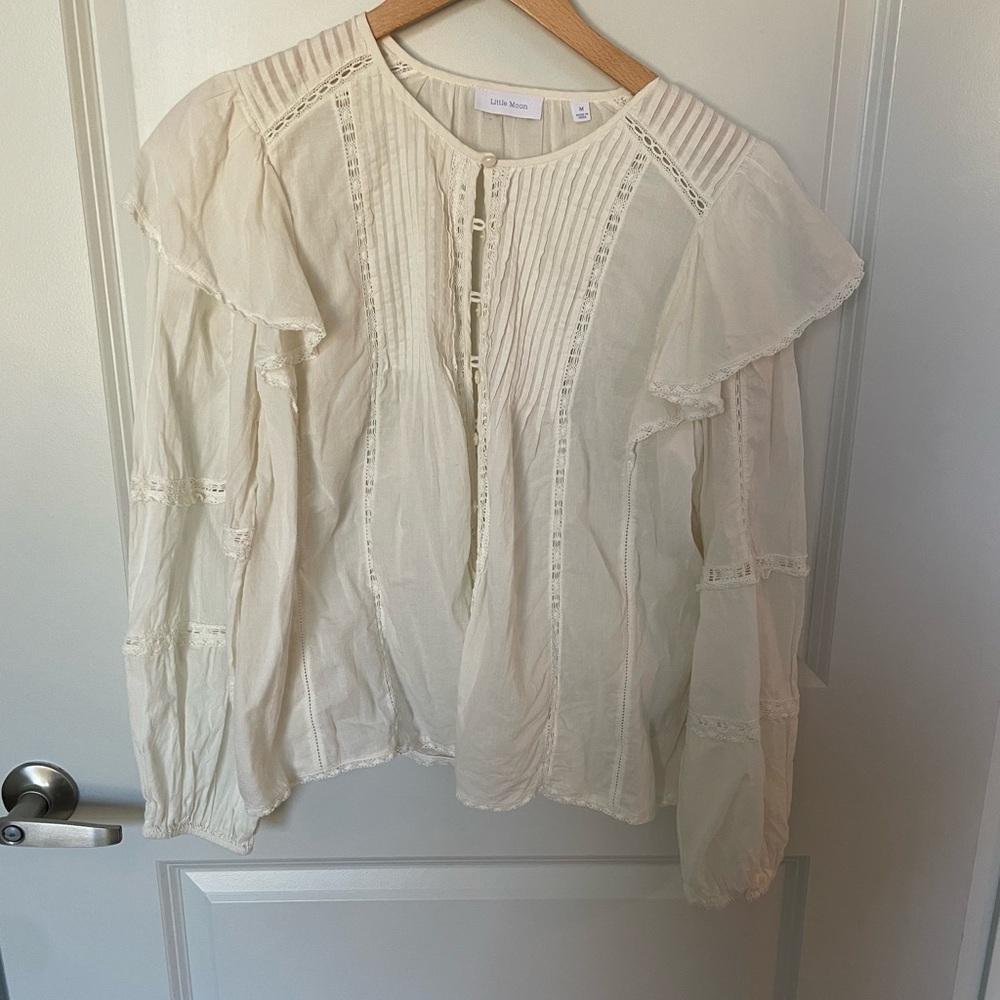 Aritzia Little Moon Ivory Blouse